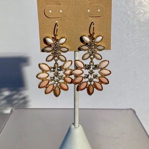 Pink Multi tone chandelier earrings